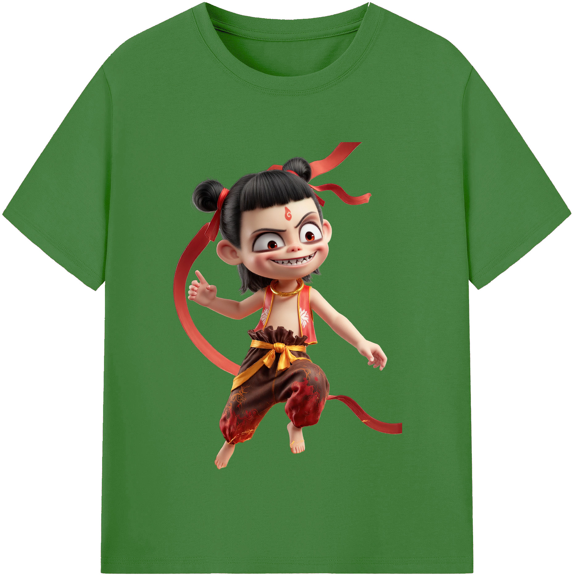 （画像用） Ne Zha 2 ナタ 魔童の大暴れ レディースカジュアルプリントTシャツ（綿100％）